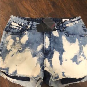 Acid wash shorts